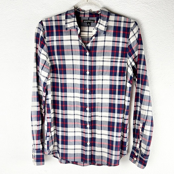J. CREW |👚MERCANTILE Plaid Button-Up Lightweight Long-Sleeved Shirt - Picture 3 of 11